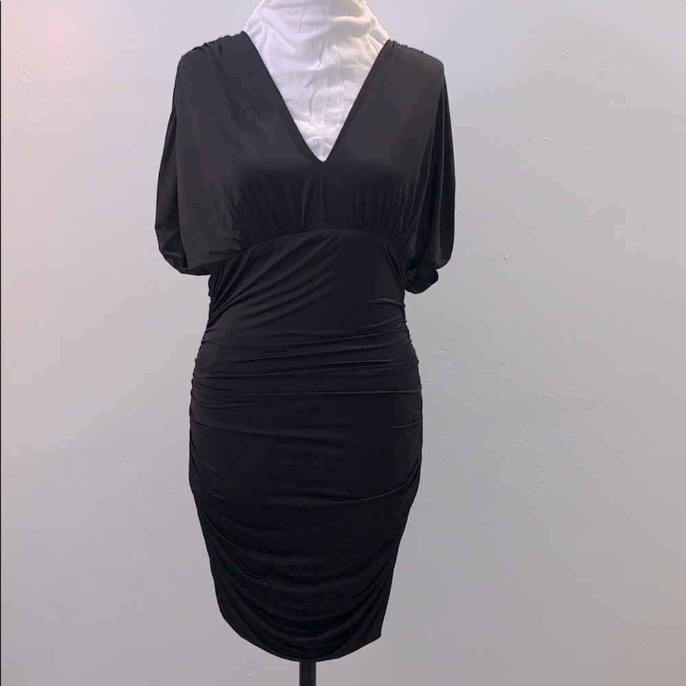 Jay Godfrey Ruched  Black Dress